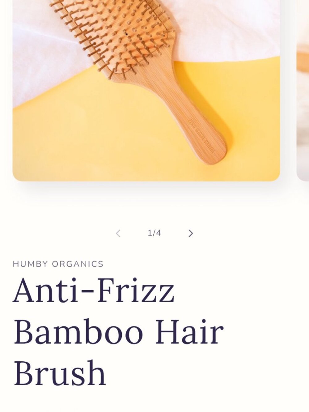 Humby Organics Anti-Frizz Bamboo Hair Brush